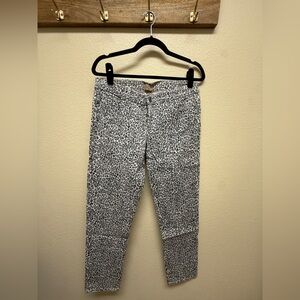 PAIGE Women's Skinny Jeans in Black and White Leopard Print